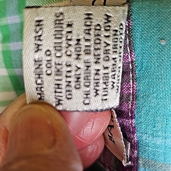 Bamboo Traders' true patchwork skirt. Size 12P.  2 pockets. One button m… - Picture 11 of 11